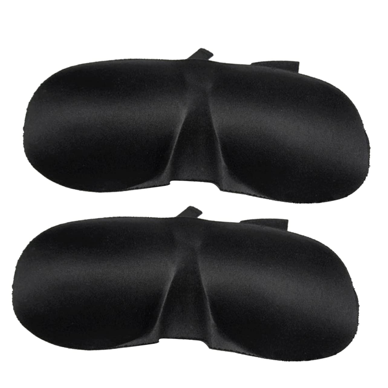 2pièces Lot de Masques de Sommeil Cache-yeux Masques de Sommeil Bandeaux Noir
