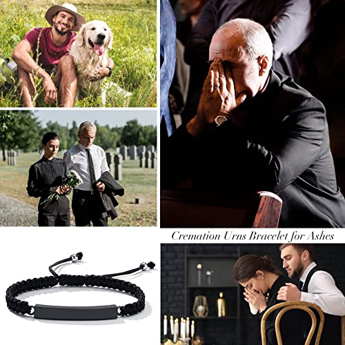 Personalized Urn Bracelet for Ashes, Cremation Jewelry Keepsakes for Women & Men, Handmade Woven Rope Adjustable Ashes Holder Bracelet, Memorial Jewelry for Loved Ones & Pets2