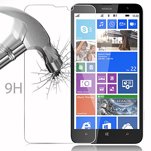Cadorabo Tempered Glass Compatible With Nokia Lumia 1320 In High Transparency - Screen Protection 3D Touch Compatible With 9H Hardness - Bulletproof Display Saver #TOP2