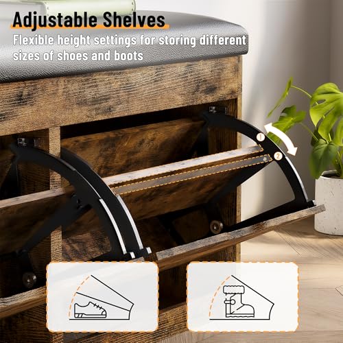 40-Shoe-Storage-Bench-with-2-Flip-Drawers-Padded-Seat-Cushion-Shoe-Cabinet-with-Lift-Top-Storage-Box-Shoe-Bench-Shoe-Organizer-for-Entryway-Hallway-Living-Room-Vintage-Brown