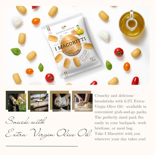I Macoritti Snack Breadsticks Variety Pack – Extra Virgin Olive Oil & Tomato Oregano Paprika | Dip & Bread Sticks Snacks | Clean Ingredients, Perfect for Cheese Pairing, On-the-Go Snack | Authentic Italian bread Snacks, Oven-Baked, Made in Italy, Non-GM - Thumbnail 4