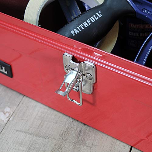 Faithfull FAITBB19 Caja de Herramientas de Granero de Metal + Bandeja de Mano de 48 cm, Rosso, 48.3 cm - Imagen 5