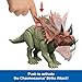 Mattel Jurassic World Strike Attack Dinosaur Toy with Single-Strike Action & Movable Joints, Chasmosaurus Action Figure Includes Digital Play