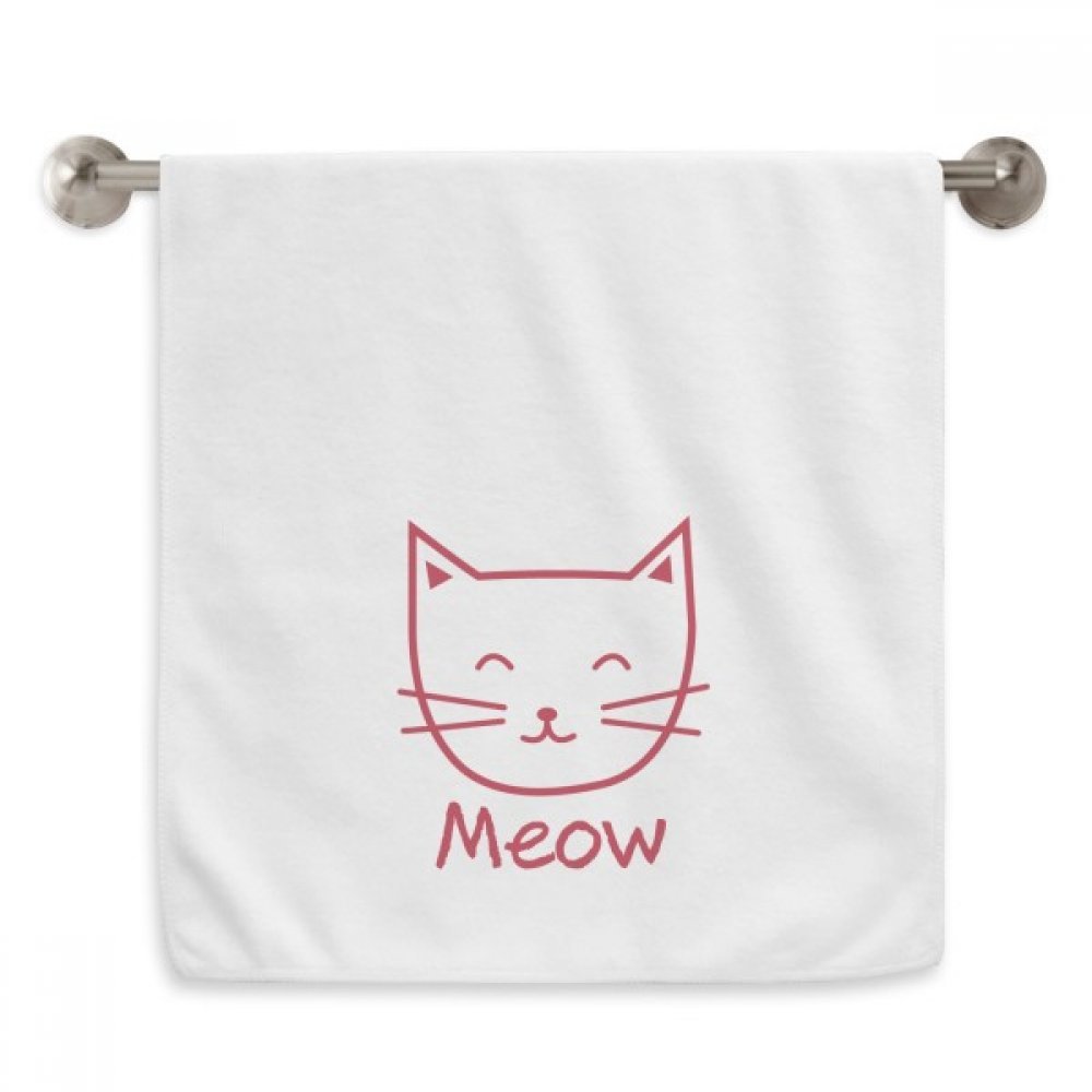 Serviette douce chat meow blanche 13 x 29 inch pour visage et mains