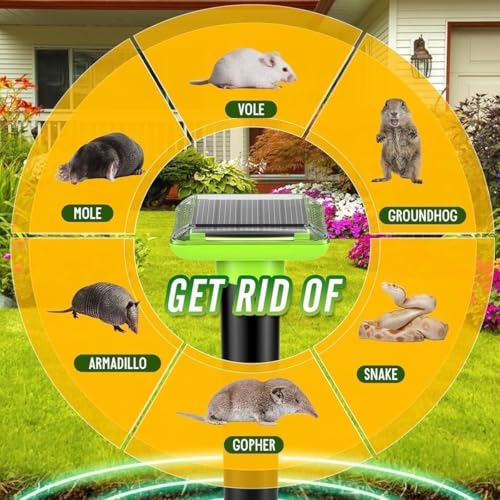 Interno Ed Esterno,Repellente Solare Per Talpe, Repellente Contro Le Arvicole, Repellente Solare Contro Le Talpe, Repellente Per Serpente Talpa, Gopher E Altri Repellenti Per Talpe - 2