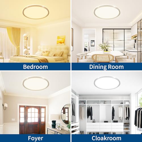 Glowall 20'' Led Flush Mount Ceiling Light Fixture, 42W 4200LM, Dimmable & 3000K/4000K/6500K Selectable, Modern Ceiling Lamp for Dining Room, Kitchen, Bedroom, Office, Hotel, Wired by Glowall - Image 6