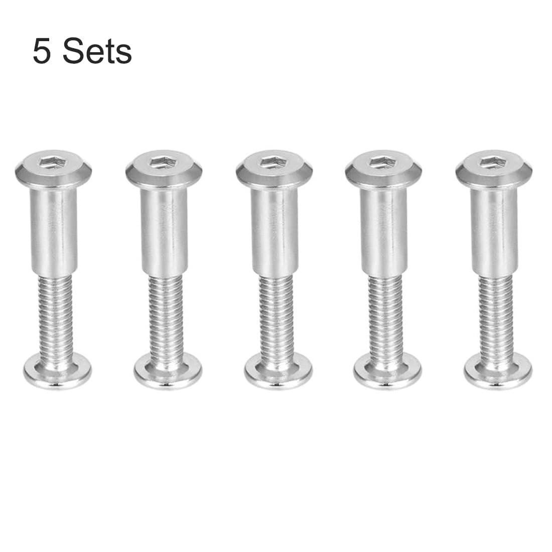 TA-VIGOR 5 Sets Furniture Connecting Screws Bolts, M6 x 20mm Binding Screws Posts Belt Buckle Binding Bolts - Image 4