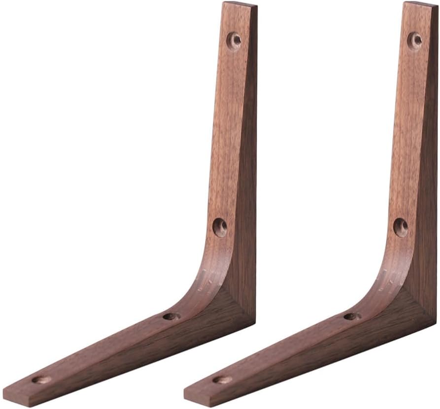 Uonlytech Fixed Compartment Bracket Durable Wall Shelf Brackets Corner Brace Supports 6.89 Inch Triangular Wall Rack for Home and Office