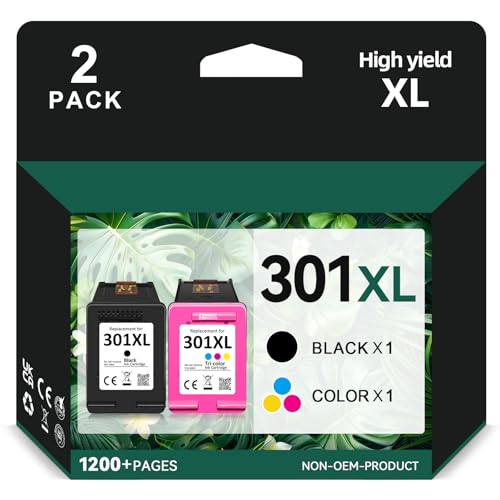 Tinta 301 XL, Cartuchos 301XL Compatibles con Tinta HP 301 XL Negro y Color, Tinta Impresora 301 XL Compatibles con DeskJet HP Envy 4500 5530 5534 DeskJet 1050 1050A 1510 2540 2543 3050 OfficeJet 2620