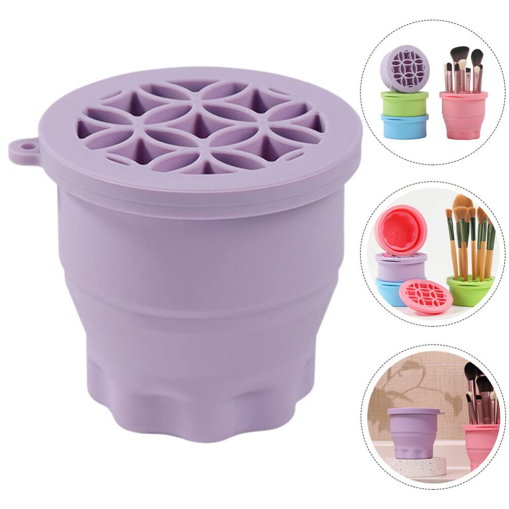 FOMIYES Silicone Makeup Brush Cleaner Brush Cleaning Cup Cleaning Tool for Cosmetics