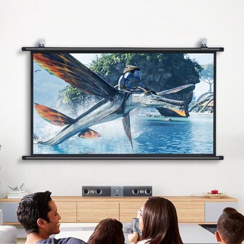 Pantalla Manual Retráctil Proyector 72" 16:9 HD miniatura 2