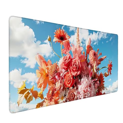 Tapis de Souris,Texturée Résistant à Usure Lavable,Tapis de Souris antidérapant,Convient pour Les Jeux, la Maison et Le Bureau, Mouse Mat 800 x 400 x 3mm (Rose Rose) Tapis de Souris Ergonomique C-IK