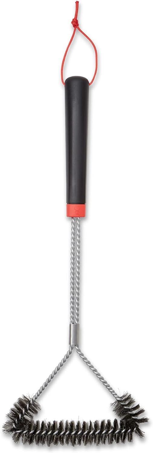 Weber 6278 45 cm tr jstronna szczotka do grilla, czarna/srebrna & Weber 18" Detail Brush