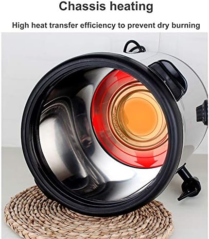 Stainless steel hot water dispenser boiling bucket, Large-capacity electric heating water pot/drinker, 3-layer insulation heat preservation sweet wine warmer heater, For hotel/conference (Black 16L)