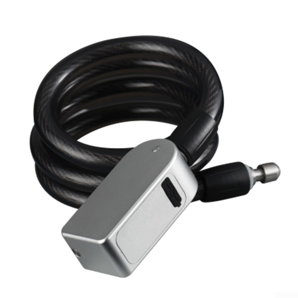 Bloqueo inteligente de huellas dactilares para bicicleta con control de aplicación, capacidad de 100 usuarios, bloqueo de cable de aleación de aluminio impermeable IP66 para bicicleta eléctrica