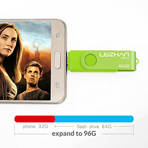 Image of LEIZHAN 32GB OTG USB Flash Drive Green USB 2.0 Pen Drive Gift Suitable for Samsung Galaxy S7,S7Edge,S6,S6 Edge