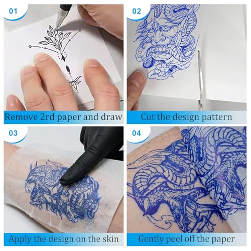 Papier transfert tatouage 100 feuilles pour tracé précis A4 - 3