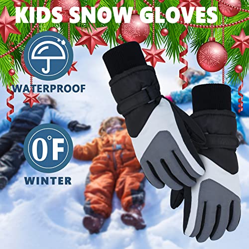 Darchen Kids Snow Gloves For Boys Girls Winter Waterproof Insulated Kids Ski Gloves Thickening Warm Windproof Outdoor Sports Gloves For 3-13 Boys Girls #TOP1