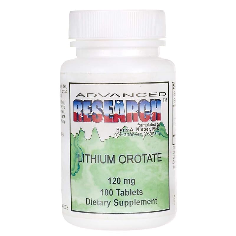 ADVANCED RESEARCH Suplemento de mineral traço com orotato de lítio 120 mg, 100 comprimidos