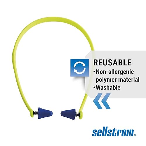 Miniatura 4 de Sellstrom Tapones para los oídos con bandas reutilizables protección auditiva para el trabajo 25dB NRR verde de alta visibilidad azul S23430