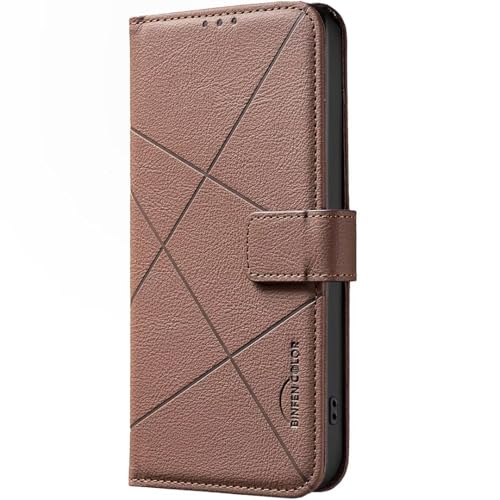 Carcasa para Samsung Galaxy S21 FE, bloqueo de la señal, funda con tapa de piel de alta calidad, funda con tapa con tapa magnética para Samsung Galaxy S21 FE, color marrón