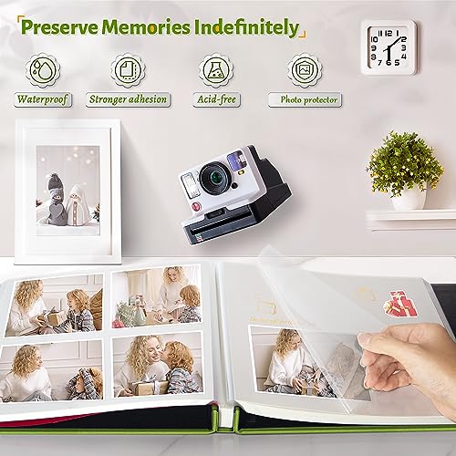 Image of Artfeel Photo Album Self Adhesive Scrapbook,Large Photo Book for 4x6,5x7,8x10 Pictures,DIY Album for Baby Wedding Family Travel Birthday,with Metallic Pen and Scraper