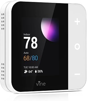 Vine Smart Thermostats for Home, WiFi Thermostat for House Compatible with Alexa and Google Assistant, 4.0" Touch Screen Christmas Valentine's Day Optional Wallpaper, C-Wire Required