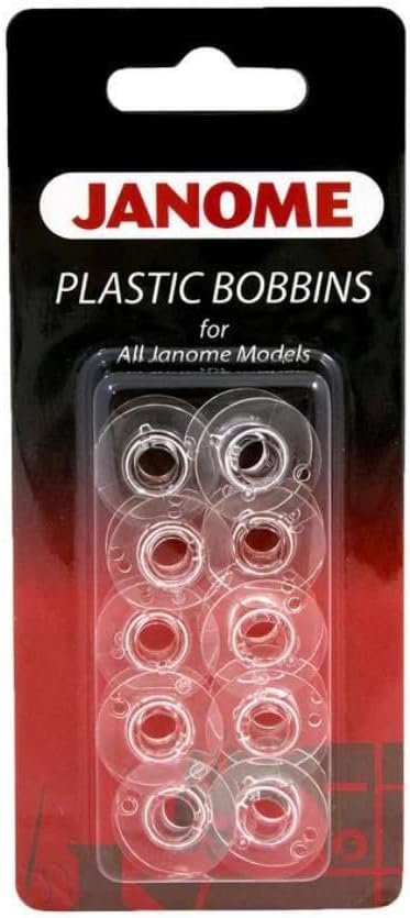 10-Pack Plastic Bobbins for All Janome Models - Top and Front Load