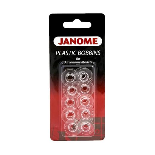 Janome Genuine 10 Pk. Plastic Bobbins #200122614 for All Janome & Necchi Models