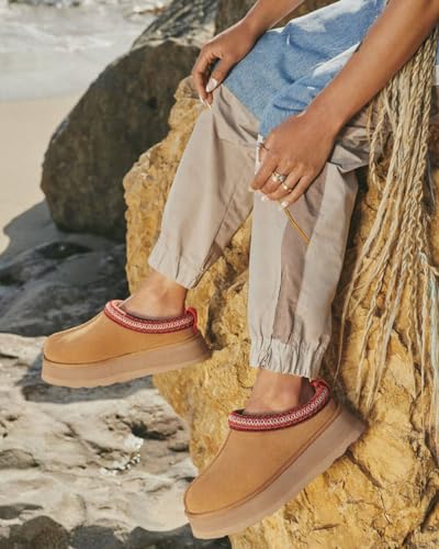 Image of Platform Slippers Mini Boots for Women Fleece Lined Snow Boots Anti-Slip Snow Platform Slippers for Women Winter Outdoor