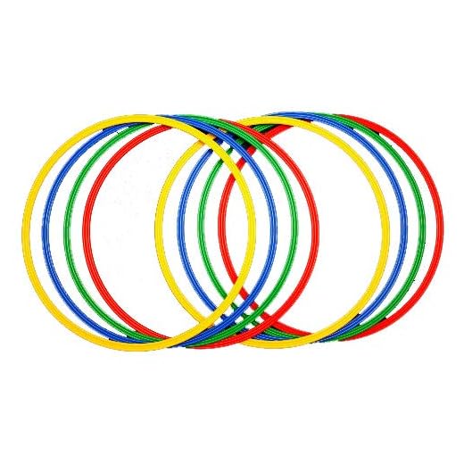 Sport Aro 60 cm. Set 8 Aros psicomotricidad en 4 Colores, Juventud Unisex, Red, Yellow, Blue, 2X Green, Ø