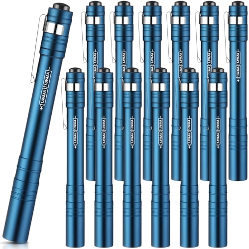Tujoe 12 Pack Pen Lights LED Penlight Bulk,Lake Blue