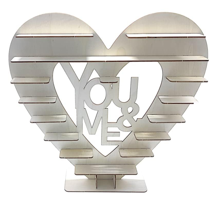 Skybook Wooden Chocolate Heart Display Stand, 45.5 x 41 x 3 cm, Holds 45 Chocolates