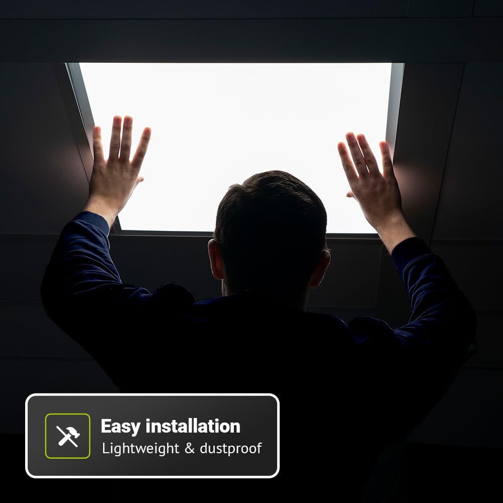 HOFTRONIC - LED Panel 60x60-4000K Neutralweiß - 36 Watt 4860 Lumen (135lm/W) - Rasterleuchte - Flimmerfrei - 5 Jahre Garantie - Deckenpanel - Lichtpanel