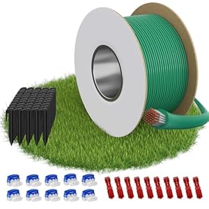 VELPAX 50M Boundary Cable,Universal Boundary Wire for Robot Lawnmower,Garden Wire Accessory Set,with 50 ground spikes,10 Cable Connectors,10 Connection Terminals
