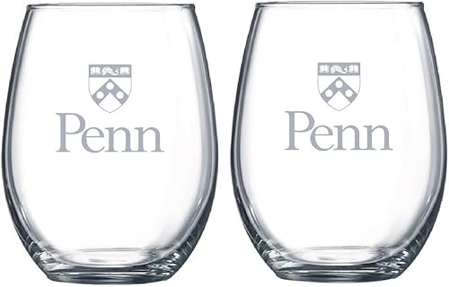 Satin Frost Logo - Juego de 2 copas para vino o bebidas (Universidad de Pensilvania (PENN))