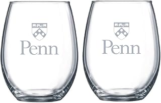 Satin Frost Logo Wine or Beverage Glass Set of 2 (University of Pennsylvania (PENN))