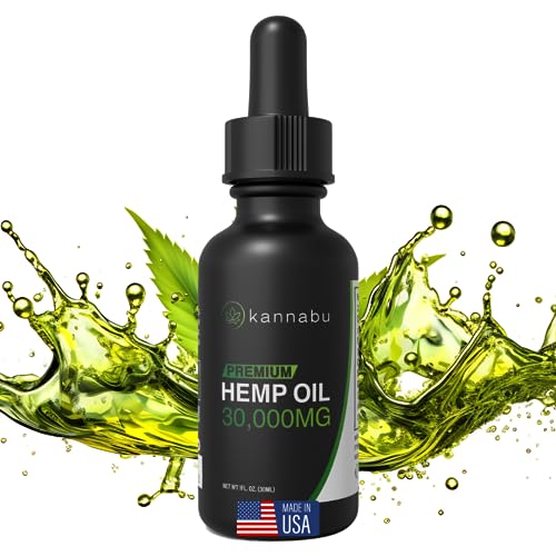 Kannabu Premium Hemp Oil | 30,000 Mg | Complete Source Of Omega 3 6 9 Fatty Acids, Essential Amino Acids, Nutrients, And Antioxidants | Vegan, Gluten-Free, Kosher & Non-Gmo (Pack Of 1) #TOP6