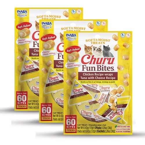 INABA Churu Fun Bites for Cats, Soft & Chewy Baked