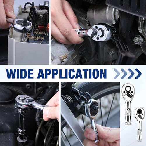 16-Pc WORKPRO Stubby Ratchet & Bit Driver Set (1/4", 3/8" Drive) - image 7