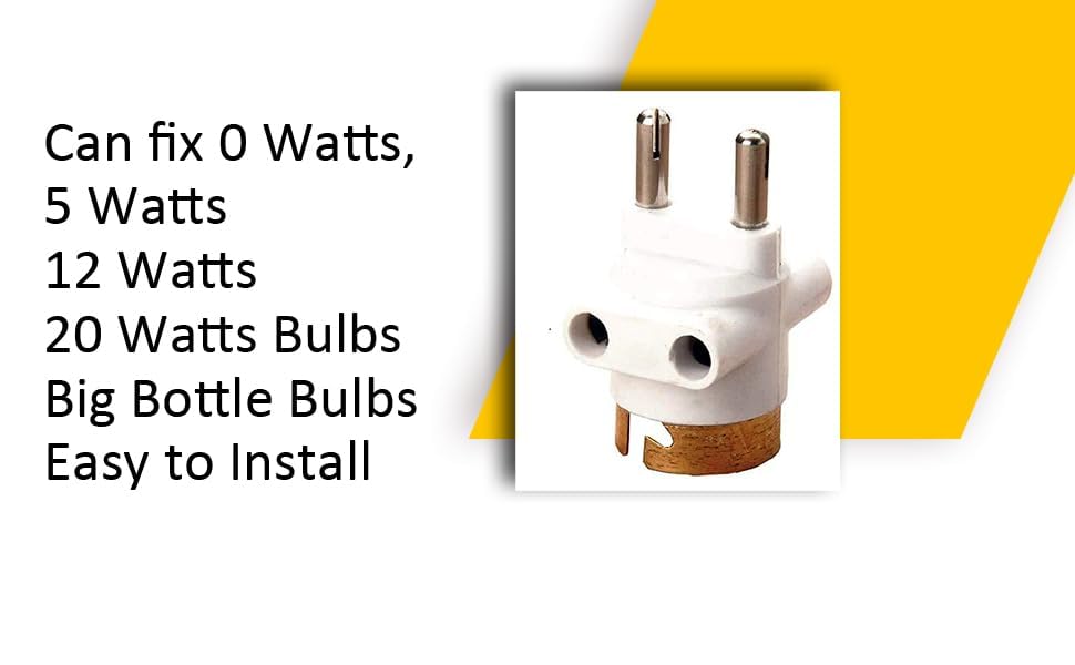 COPY LINE Bulb holder with Plug socket | 2 pin Parallel Adapter for light Decoration | Socket to Holder conversion | 2 Pin Parallel Adapter | Pack of 4 | 2