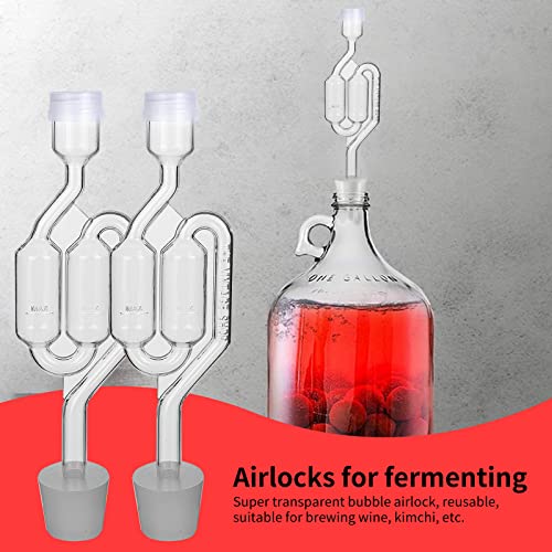 Bubble Airlock Set, 4 Airlocks for Fermenting, 4 Drilling 6 Stoppers