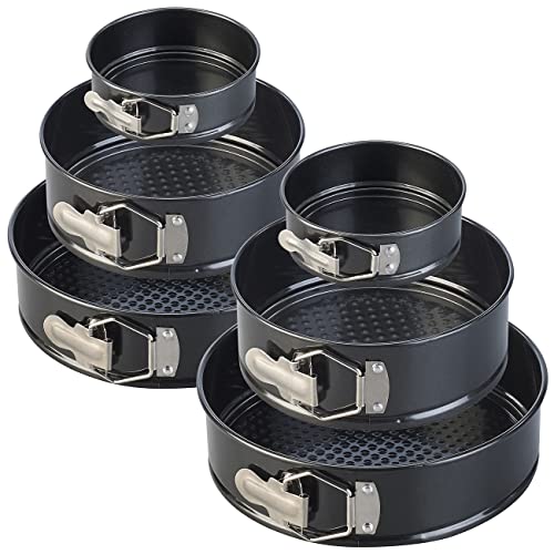 Rosenstein & Söhne Backform rund: 6er-Set antihaft-beschichtete Springformen, je 2x Ø 12/17/21 cm (Backform-Set, Springform rund, Geburtstag)