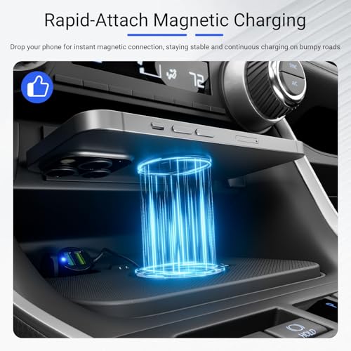 Image of Xipoo Car Wireless Charger Compatible with 2019-2025 Toyota RAV4 Charging Tray Magnetic Wireless Phone Charging Pad Replacement for 2019-2025 Toyota RAV4 Accessories