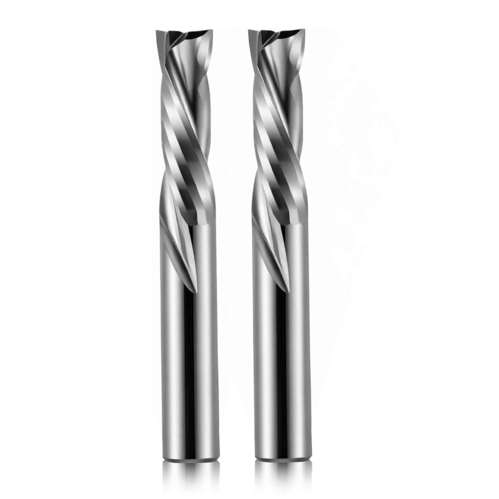 Trvoxviq Compression Router Bits, 8mm Shank, 8mm Cutting Diameter, 25mm Cutting Length, 2 Flute Up Down Cut Solid Carbide CNC Spiral End Mill For Wood MDF Engraving(8x25x60mm,2 Pack) — image 1