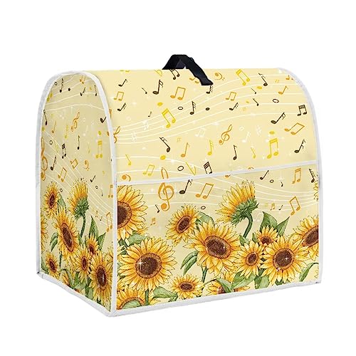 HUISEFOR Stand Mixer Cover Compatible with 6-8 Quart Kitchen Aid Mixer, Music Sunflower Design Washable Appliances Dustproof Covers Fit Tilt Head and Bowl Lift Models Mixers