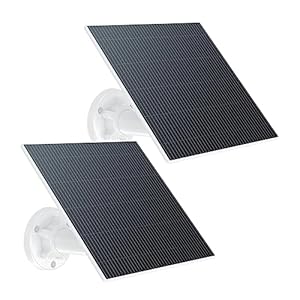Solar Panel for Security Camera 2 Pack 7W Solar Panels for Cameras with 9.8ft Charging Cable, 5V Solar Panel Type C Port, IP65 Waterproof Solar Panel Charger with 360° Adjustable Mounting