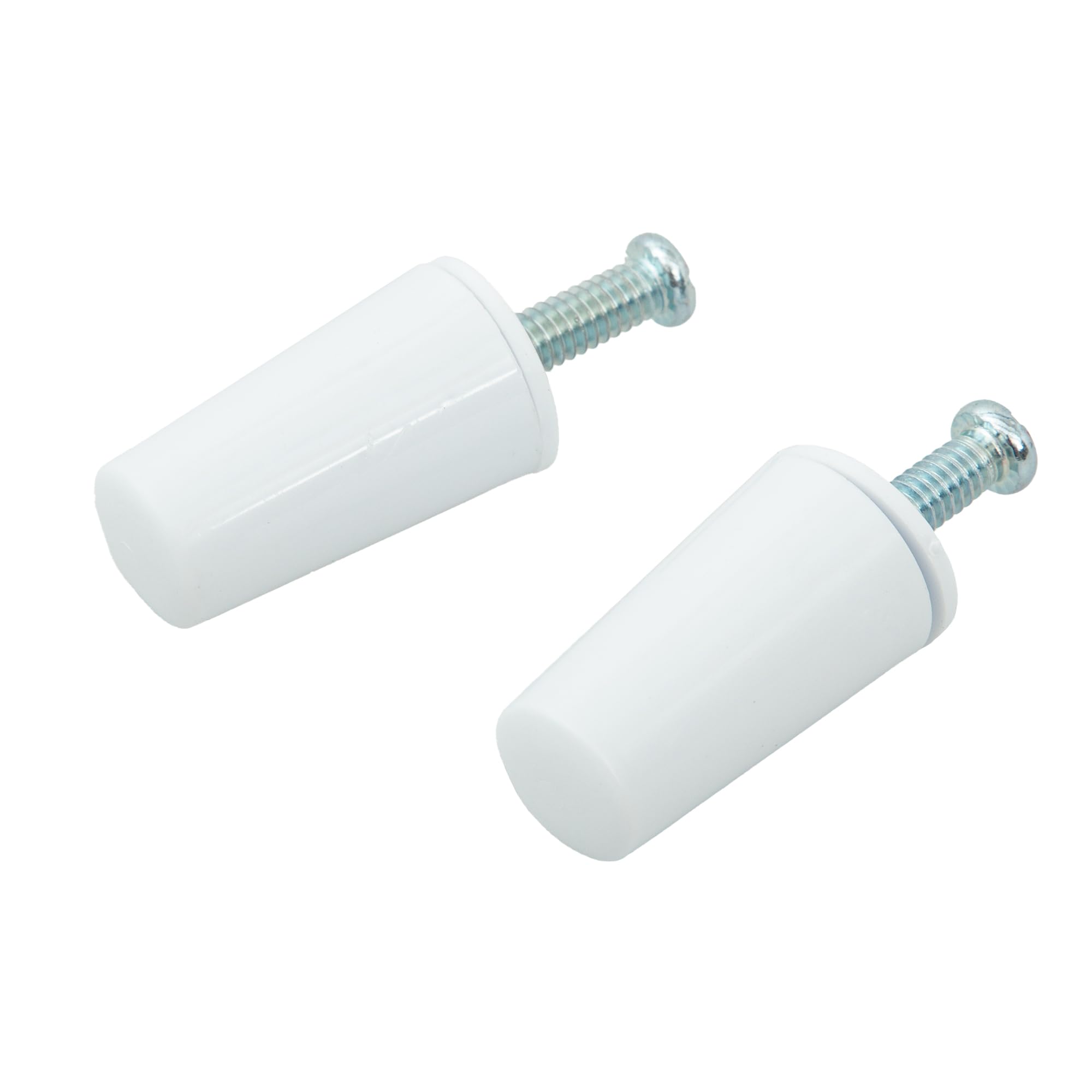IdeaGenesis - 40 mm Blind Stops for Roller Blinds Made of PVC, Includes everything you need for mounting Washers and Screws. (8, White)