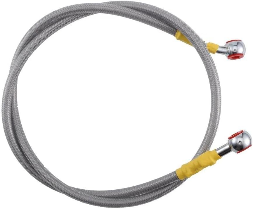 Motorbike Hoses Motorcycle Brake Clutch Oil Hose Braided Steel Tube Pipe Line Cable 90cm One Side Connector 28° Silver for Motorbike Spare Part