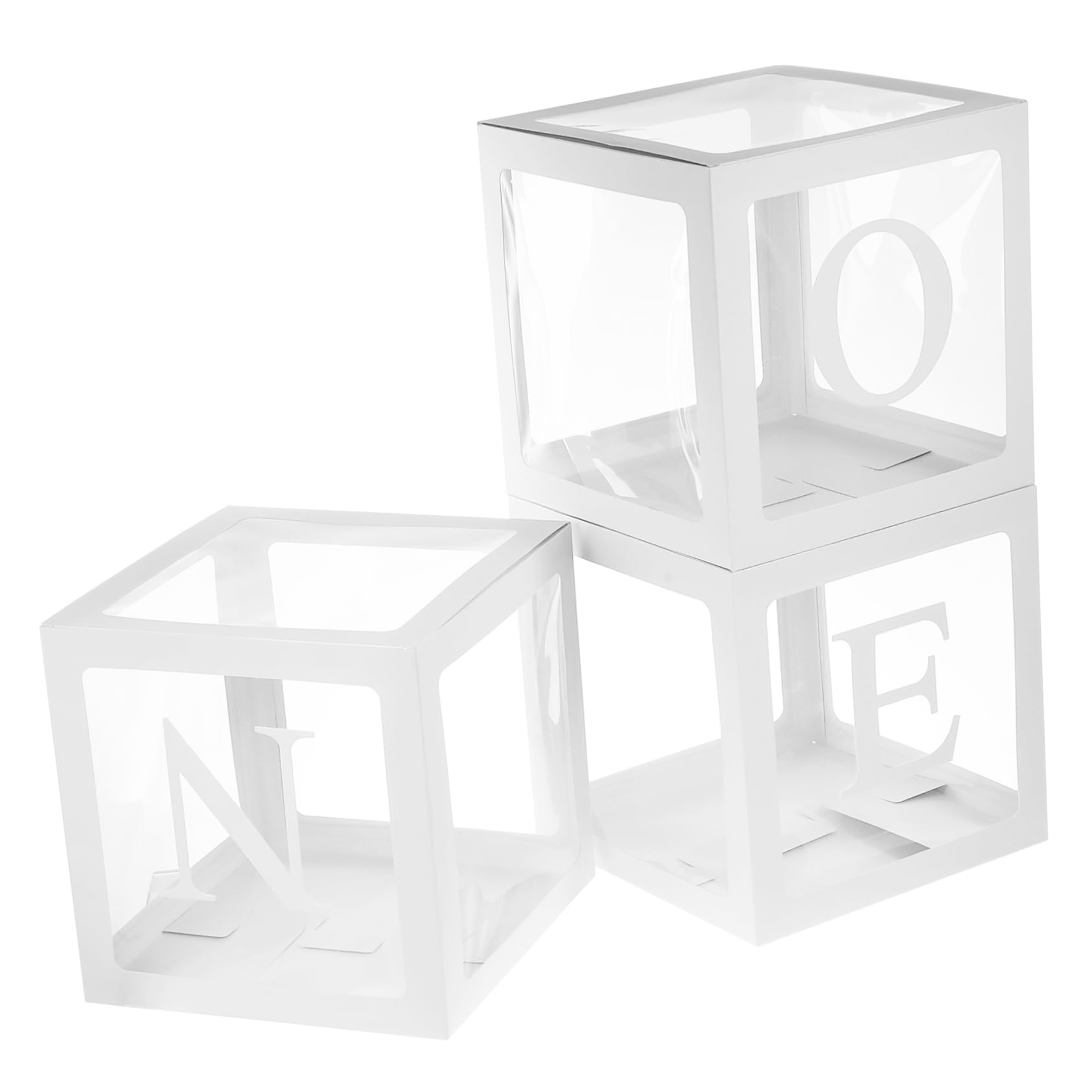 Cajas de Globos para Cumpleaños Infantil, 1 Juego, Blanco